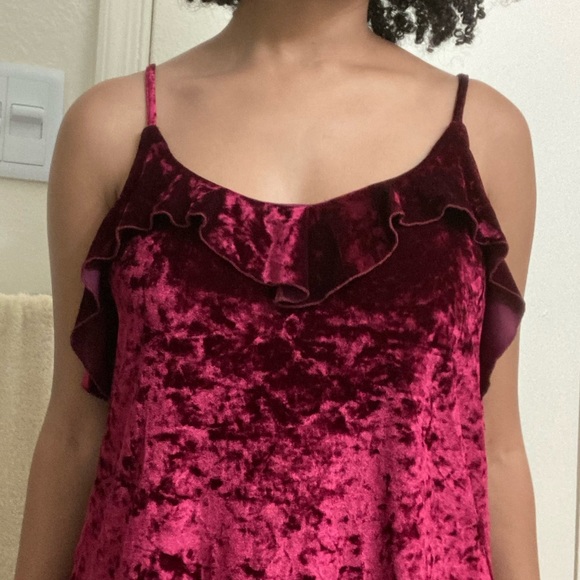Grayson Threads Red Velvet Ruffle Top - Picture 4 of 5
